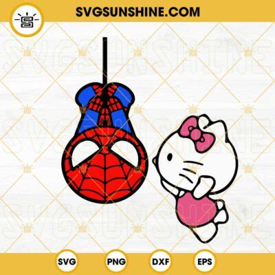Hello Kitty Kissing Spiderman SVG, Hello Kitty SVG, Spider Man SVG