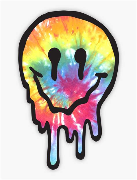 Drippy Face Tie Dye Sticker Clipart , Png Download - Cool Tie Dye