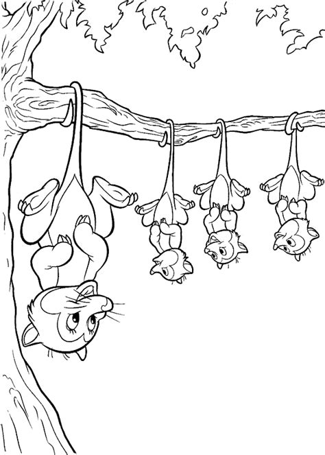 Free printable bambi and friends coloring pages for kids. Opossum coloring pages to download and print for free