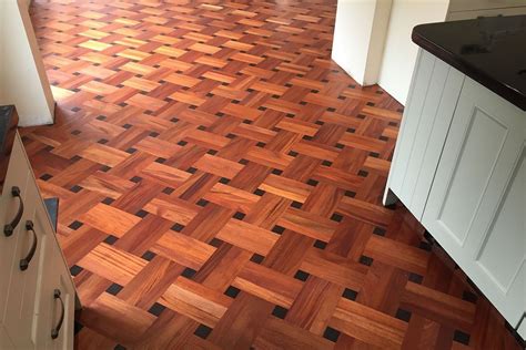 Basket Weave Parquet Pattern Made In Mahogany And Wenge Wood Floor