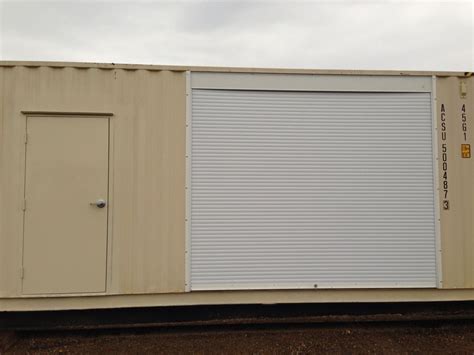 Man Door And Roll Shutter Installed In Side Of 40 Shipping Container