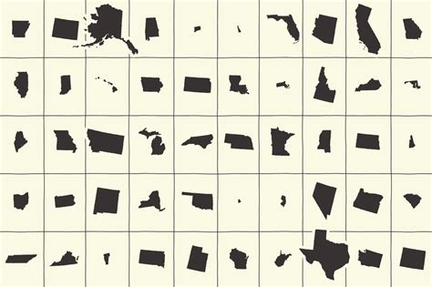50 Us State Shapes And Map Ghostlypixels