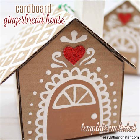 Cardboard Gingerbread House Ornament Messy Little Monster