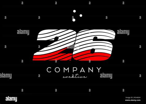 26 Number Logo With Red White Lines And Dots Corporate Creative