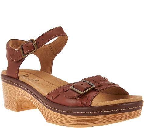 Clarks Leather Sandals With Adj Ankle Strap Preslet Stone Page 1
