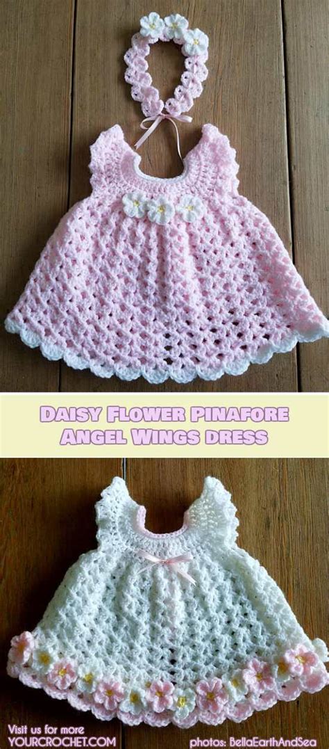How To Crochet Angel Wing Baby Dress Patterns Free