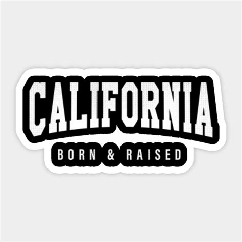 California Ca Born And Raised California Sticker Teepublic