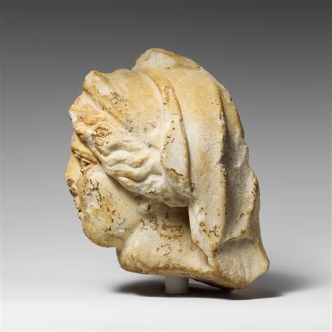 Marble Head Of A Woman Wearing Diadem And Veil Greek Classical