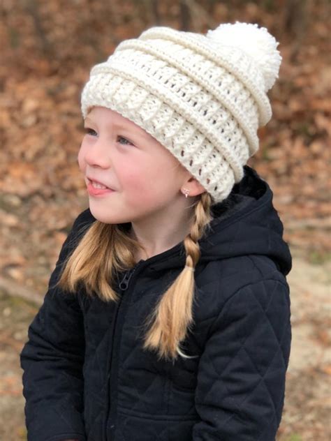 Crochet Pattern Cadence Ribbed Beanie Toddler Child Adult Hat