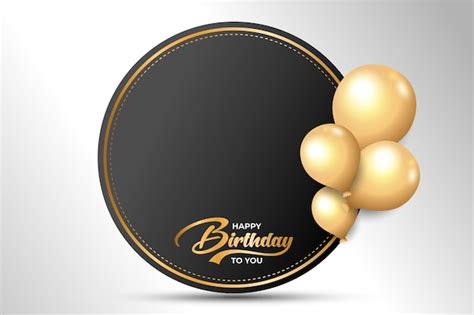Premium Vector Happy Birthday Black Circular Frame Border With 3d