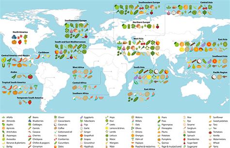 El Mapa Que Explica De Dónde Son Originarios Los Alimentos Lagulateca