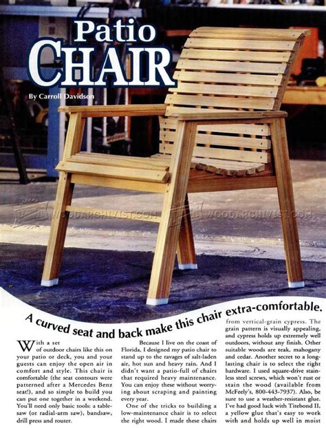 Woodworking Patio Furniture Plans