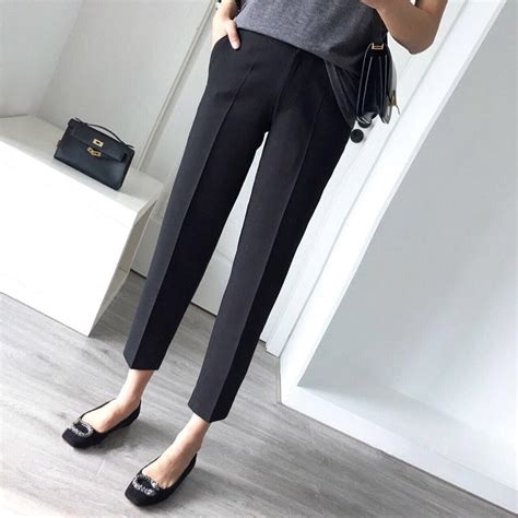 Daily Pants Women Office Lady Work Business Ankle Length Casual Pencil