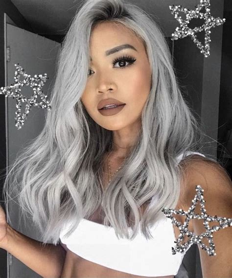 Asian hair has a beautiful, soft texture as well as a deep natural color. Hair colour | Hair color asian, Silver blonde hair, Silver ...