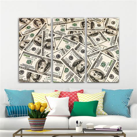 100 Dollars Bill Wall Art Canvas Wall Art Print Office Decor Money