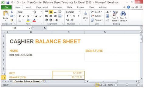 This daily cash sheet template is great for any business venture. Free Cashier Balance Sheet Template for Excel 2013