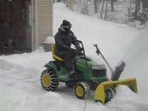 Storing your snowblower garage storage. 12_16_2007 Snow Removal New Hampshire John Deere L120 - YouTube