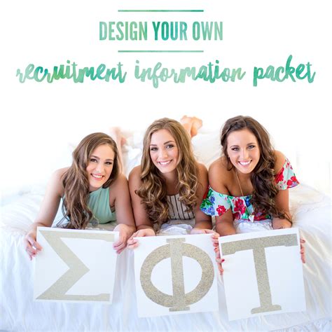 going through sorority recruitment stand out by designing a recruitment information packet that