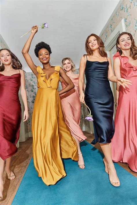 Jewel Tone Satin Bridesmaid Dresses In Beautiful Colors Mix Match