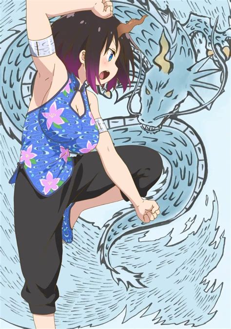 Dragón Elma Elma Dragon Maid Miss Kobayashis Dragon Maid Chica Anime