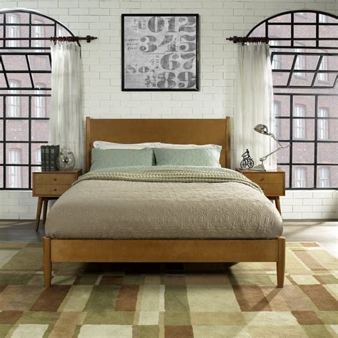 It is sure to up the style quotient of your bedroom in an instant. Kyler Mid Century Platform Bed Frame — Best Room Design : Mid Century Platform Bed Frame For The ...