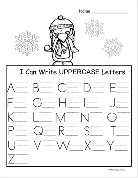 Free Winter Kindergarten Letter Writing Worksheet Madebyteachers