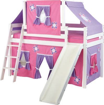 The ordinary bed beds usually have twin twin size, while there is also a bed complete with an empty rooms to go kids bunk beds below with a raised bed and twin in shoes that serves as a couch of a couch. Pink Cottage White Loft Bed w Slide and Tent | White loft ...