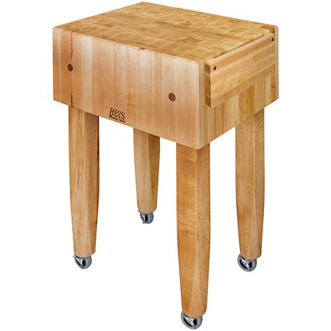 John Boos And Co Pca3 C 24 X 24 Pca Maple Butcher Block With Knife