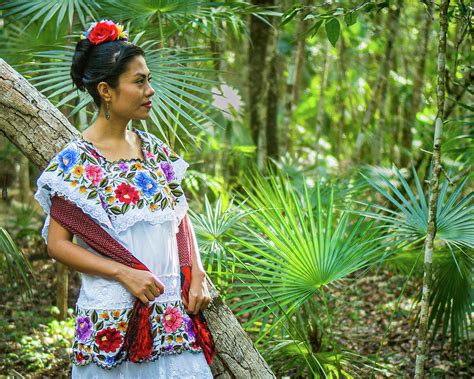 mexican woman wearing huipil tunic dress photograph by ann moore fine art america