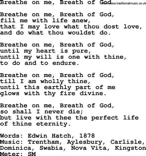 Pentecost Hymns Song Breathe On Me Breath Of God Lyrics And Pdf