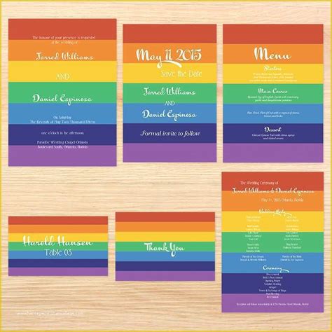 Rainbow Wedding Invitation Templates Free Of Lgbt Wedding Invitations Thank You Cards Rainbow