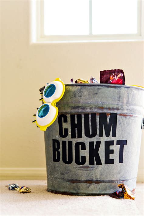 The chum bucket, the fictional restaurant run by plankton and karen in spongebob squarepants. DIY Halloween Candy Chum Bucket + a SpongeBob costume - in the know mom