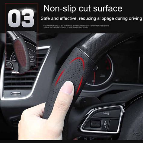 【free T】toyota Cow Leather Carbon Fiber Steering Wheel Cover Camry