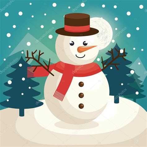 Merry Christmas Snowman Character — Stock Vector © Yupiramos 126380522