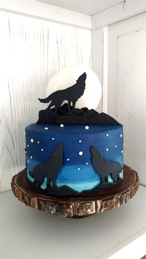 Howling Wolf Cake Wolf Cake Birthday Cake Kids Themed Cakes