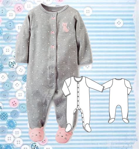 Onesie Sewing Pattern For Babies Height 68 92 Do It Yourself For Free