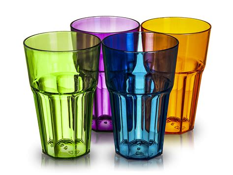 4 X Bello Large Colour Acrylic Plastic Hi Ball Tumblers Drinking Water