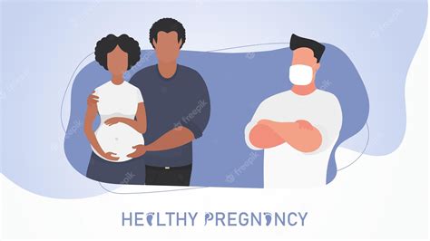 Cartel De Embarazo Saludable Una Mujer Embarazada Y Su Hombre Vinieron