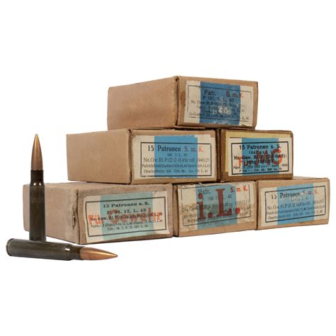 German 8mm Mauser Various Codes 178gr Steel Core Fmj Box Of 15