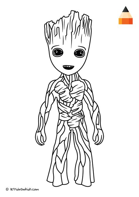 Awesome baby groot coloring page free. Coloring Page - Teenager Groot | Pokemon para colorir ...