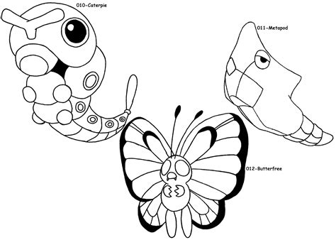 Collection Of Caterpie Coloring Pages To Download Free Pokemon