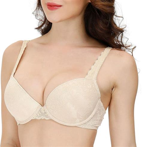 yandw sexy lace push up balconette bra padded underwire plunge lift add one cup demi t shirt