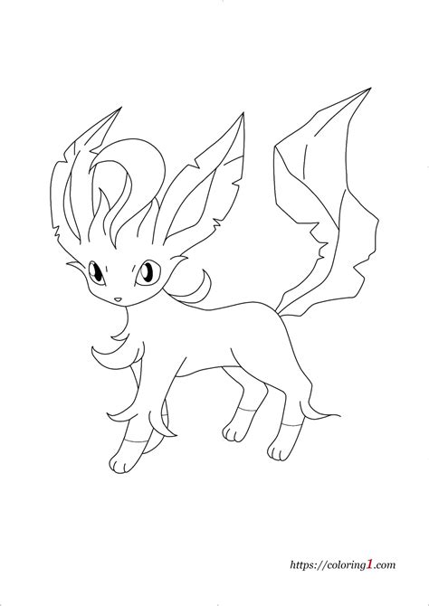 Pokemon Eevee Evolutions Leafeon Coloring Pages 2 Free Coloring