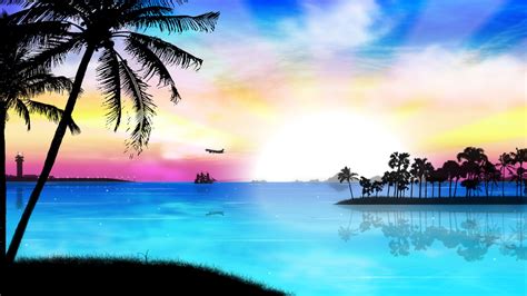 [61+] Tropical Island Sunset Wallpaper on WallpaperSafari