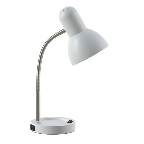 Mainstays Led Gooseneck Desk Lamp With Catch All Base And Ac Outlet