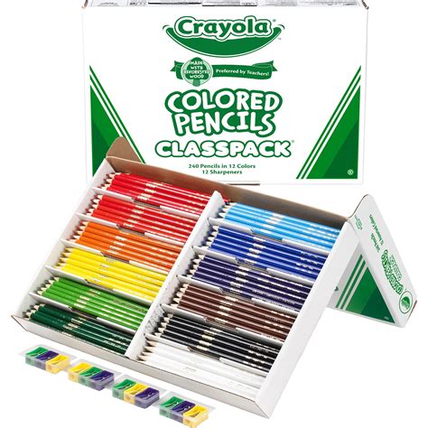 Crayola 240 Count Colored Pencils Classpack 12 Colors