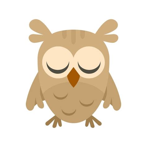 Premium Vector Sleeping Owl Icon Flat Illustration Of Sleeping Owl