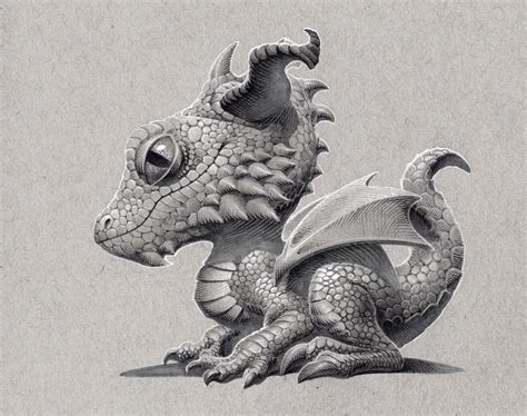 Pencil Sketches Of Baby Dragons