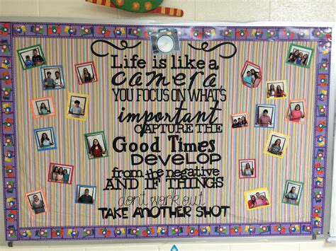 Life Is Like A Camera Inspiring Bulletin Board More Counseling