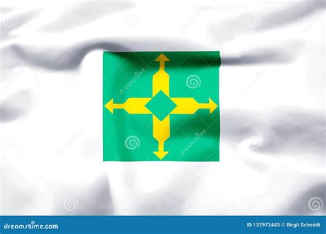 Ejemplo Realista Federal De La Bandera De Distrito Stock De Ilustración